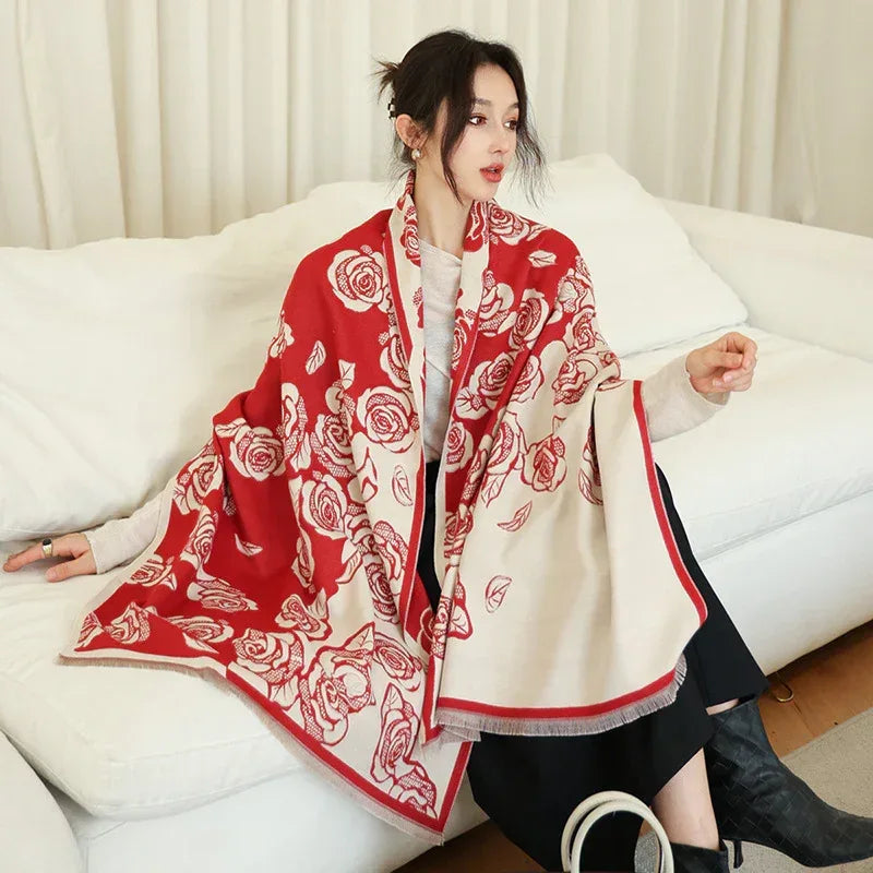Female Versatile Fashion Thickened Warm Cashmere Scarf - DanaFashionstore