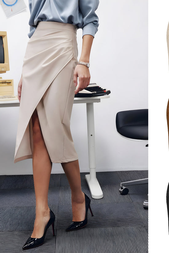 Leather Skirt Slim Fit High Waist Casual Slimming