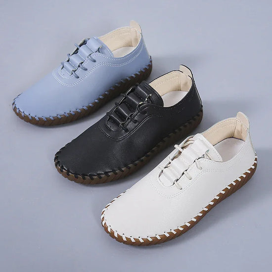 Women's Round Toe Lace-up Mother Soft-soled Flat Shoes - DanaFashionstore