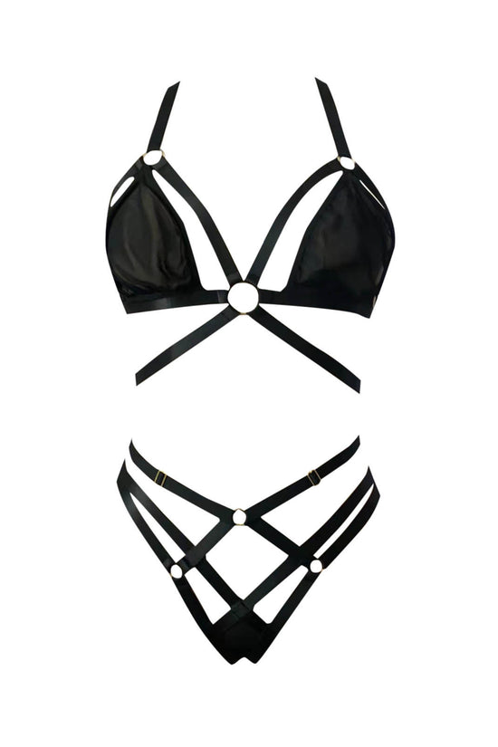 2piece Sexy Hollow Webbing Sexy Underwear Lingerie Set For W