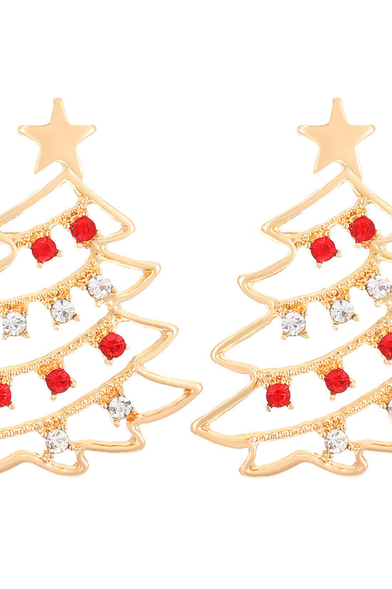Christmas Earrings With Christmas Tree Colorful Zircon Christmas Tree Earrings  For Women Personality Earrings Party Jewelry Christmas Gift