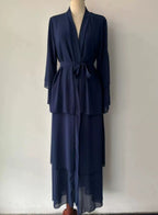 Stitching Three-layer Chiffon Elegant Cardigan Dress