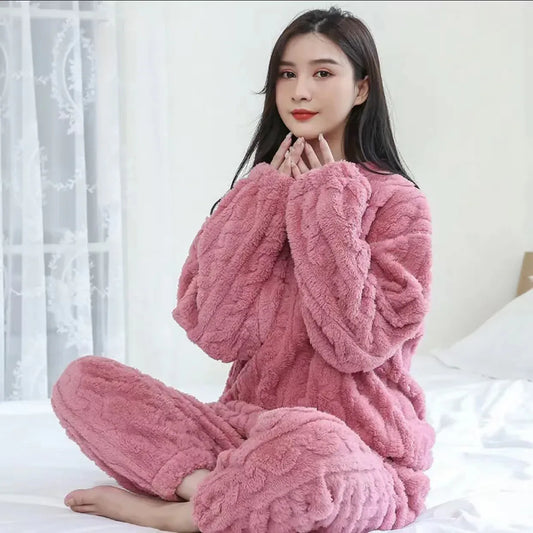 Loose Jacquard Warm Suit Warm Home Clothes - DanaFashionstore