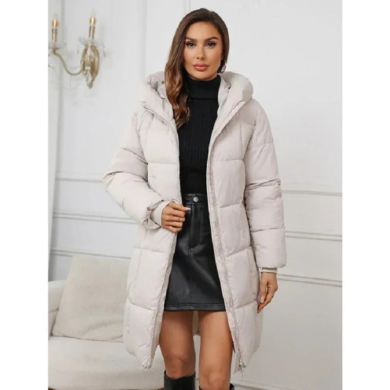 Women's Design Hooded Mid-Length Thickened Coat 2026 - Winter Jacket - DanaFashionstore