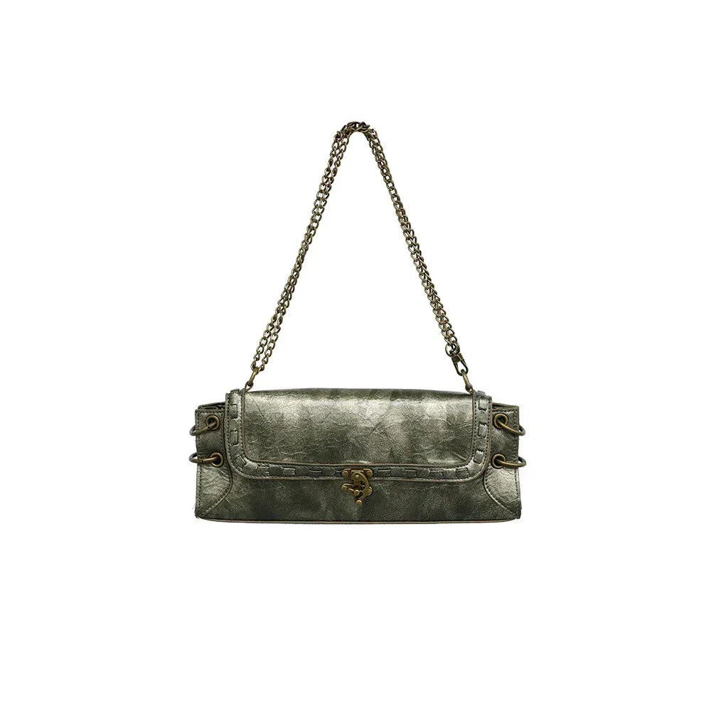 Design One-shoulder Lock Bronze Gold Crossbody Bag - DanaFashionstore