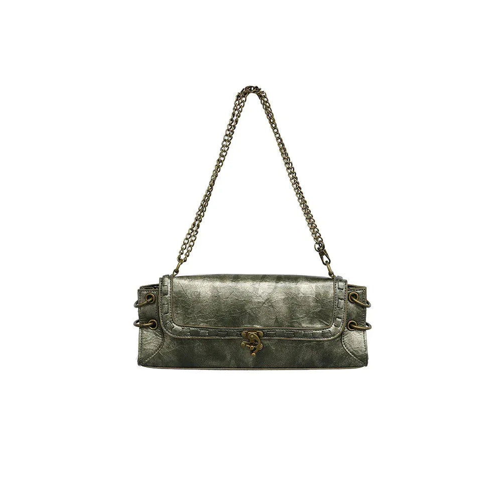 Design One-shoulder Lock Bronze Gold Crossbody Bag - DanaFashionstore