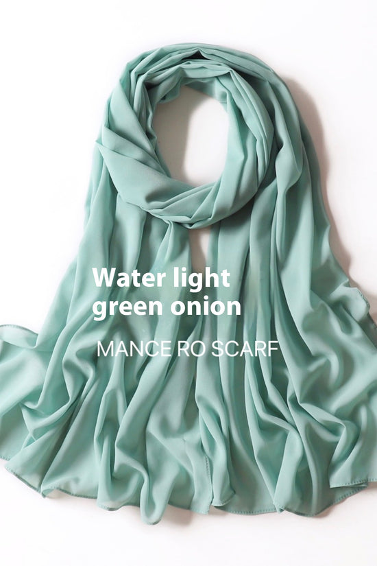 Pure Color Pearl Chiffon Scarf Headcloth Veil Chiffon Scarf