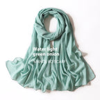 Pure Color Pearl Chiffon Scarf Headcloth Veil Chiffon Scarf - DanaFashionstore