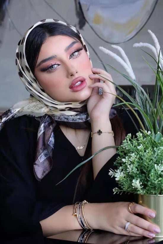 Chain Printed Scarf Women's Casual Scarf 90 90cm Satin Large Kerchief