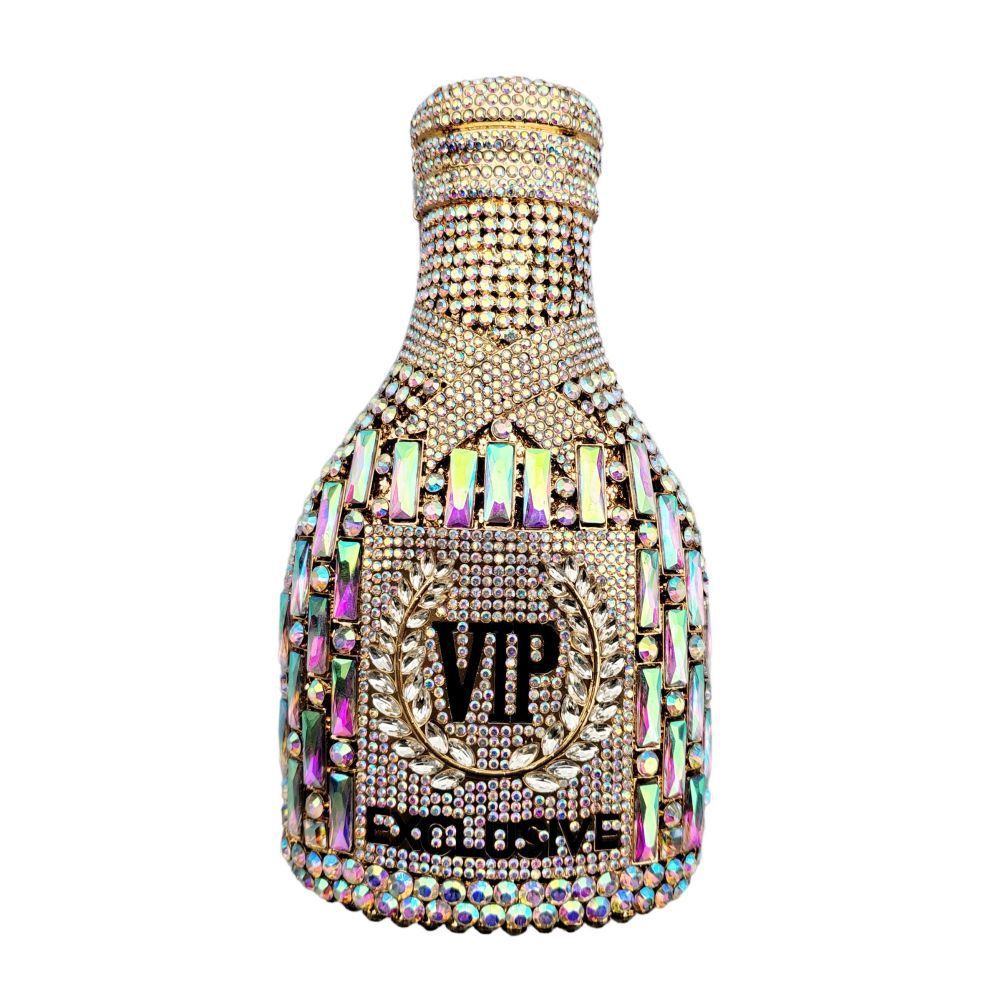 Champagne Bottle Diamond Hand Holding Dinner Bag - Dana Fashion