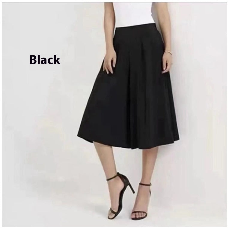 Slim And Casual High Waisted Printed Wide Leg Capris
