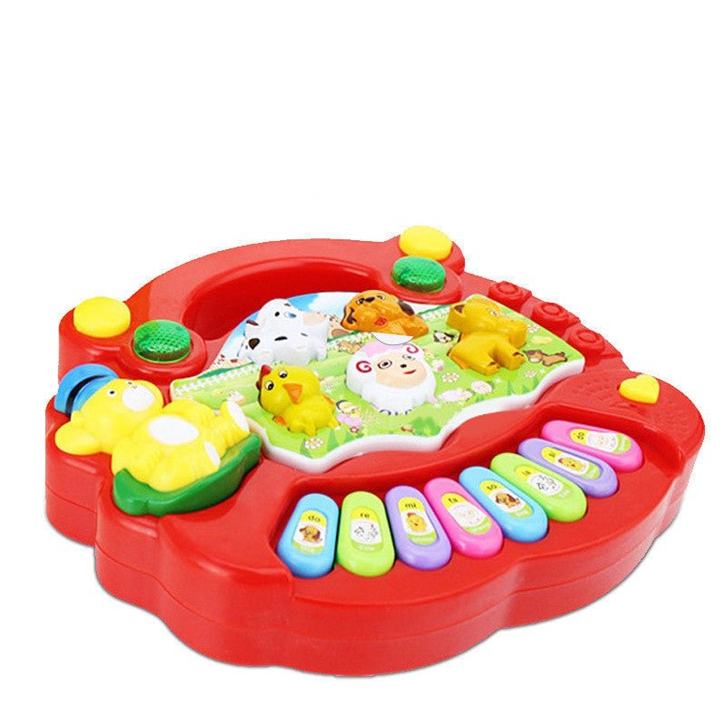 Educational Toys Farm Animal Keyboard Musical Instrument Child Baby Toys $22.38 Dana Fashion Color: Red Toys & Hobbies Feature: Kid's animal farm piano music toy, upper part with handle, and dogs, lamb, chicken, dallas, pony five animals button. Baby can