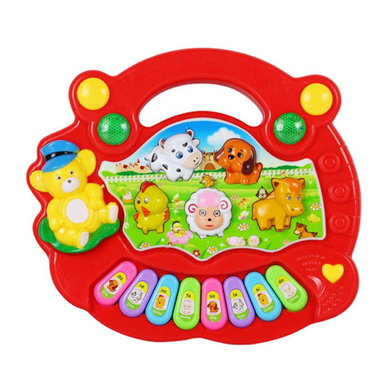 Educational Toys Farm Animal Keyboard Musical Instrument Child Baby Toys $22.38 Dana Fashion Color: Red Toys & Hobbies Feature: Kid's animal farm piano music toy, upper part with handle, and dogs, lamb, chicken, dallas, pony five animals button. Baby can