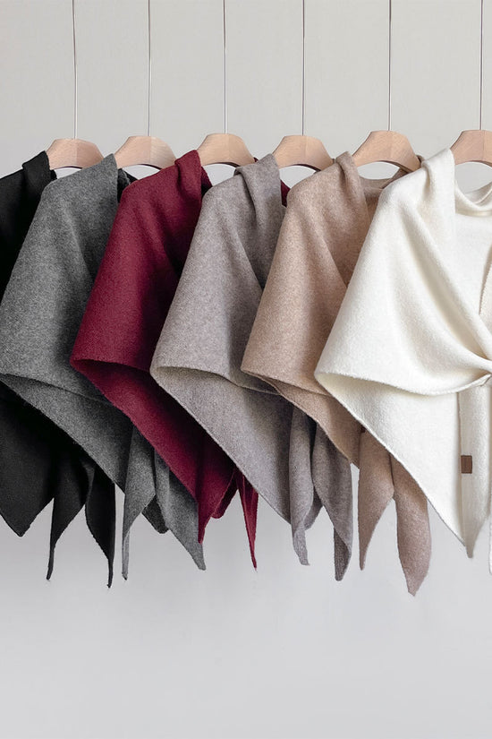 Winter Triangular Shawl INS Solid Color Soft Thickened Knitted Neck Wrap Korean Version Warm Shawl For Women