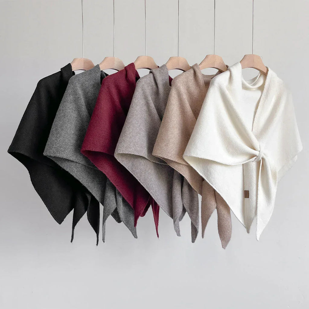 Winter Triangular Shawl INS Solid Color Soft Thickened Knitted Neck Wrap Korean Version Warm Shawl For Women - DanaFashionstore