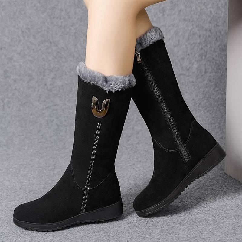 New Style Large Cotton Mid-tube Boots Women's Warm And Non-slip - DanaFashionstore