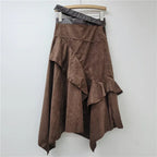 Personalized Hot Girl Style Irregular Deerskin Velvet Skirt - DanaFashionstore