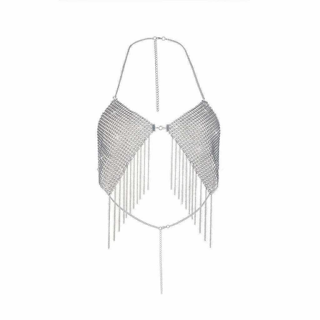Faux-metallic Sexy Hot Girl Sequins Chest Necklace - DanaFashionstore