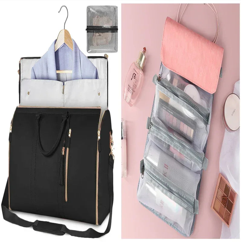 Large Capacity Travel Duffle Bag Women's Handbag Folding Suit Bag Waterproof Clothes Totes - DanaFashionstore