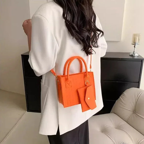 Simple Small Handbag Women's Fashion Felt One Shoulder Combination Bags - DanaFashionstore