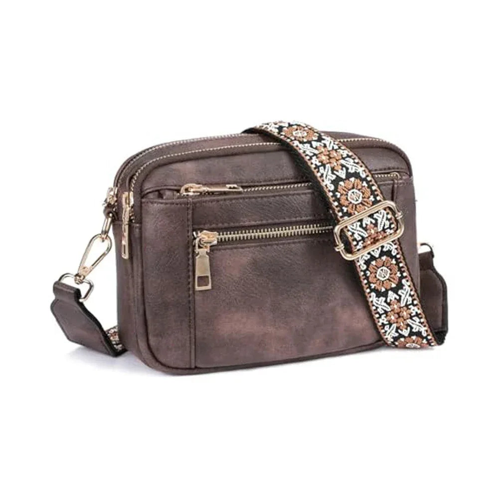 Cow Color Matching Multifunctional Zipper Crossbody Bag - DanaFashionstore
