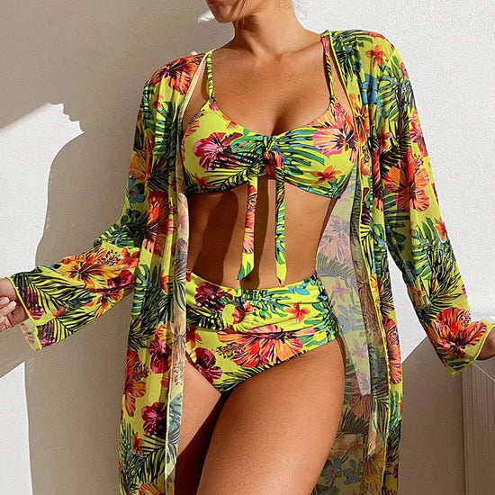 Women's Long Blouse Split Bikini Plus Size Suit - DanaFashionstore