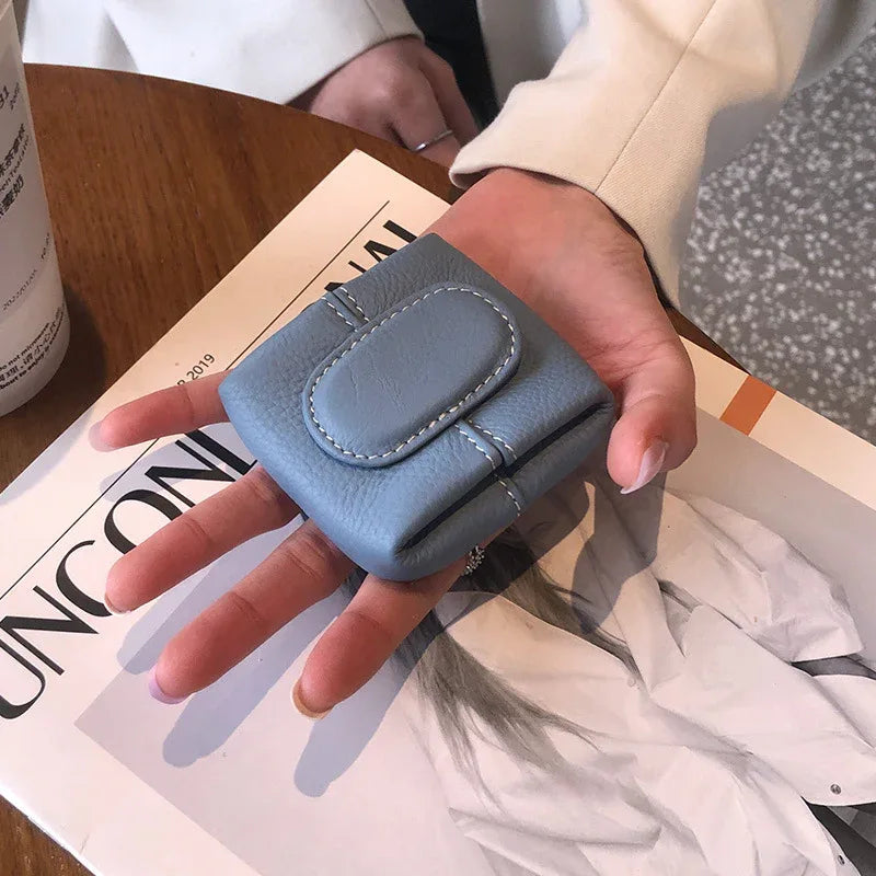 Coin Purse Women's Buckle First Layer Cowhide Coin Purse Key Case Carry Bag - DanaFashionstore