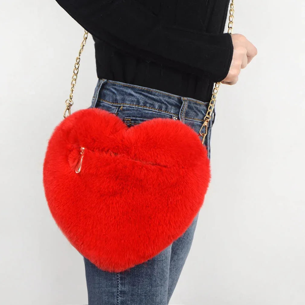 Love Bags For Women Plush Chain Shoulder Bags Valentine's Day Party Bag - DanaFashionstore
