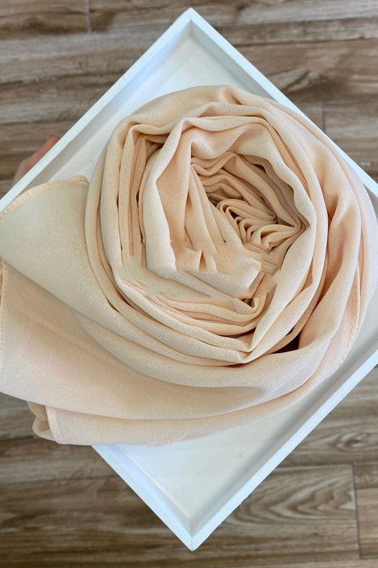 Women's Hijab Solid Pearl Chiffon Scarf