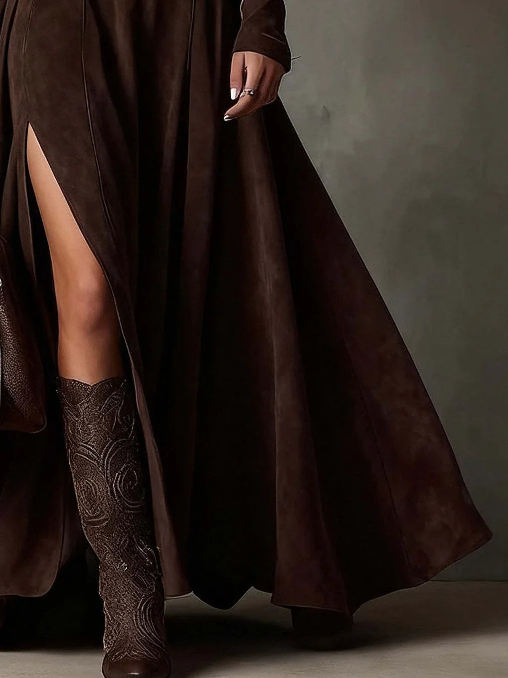 Long Stylish Dress With A BeltEuropean And American Fashion - DanaFashionstore