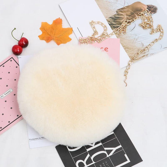 Women's Stylish Round Plush One-shoulder Satchel - Dana Fashion