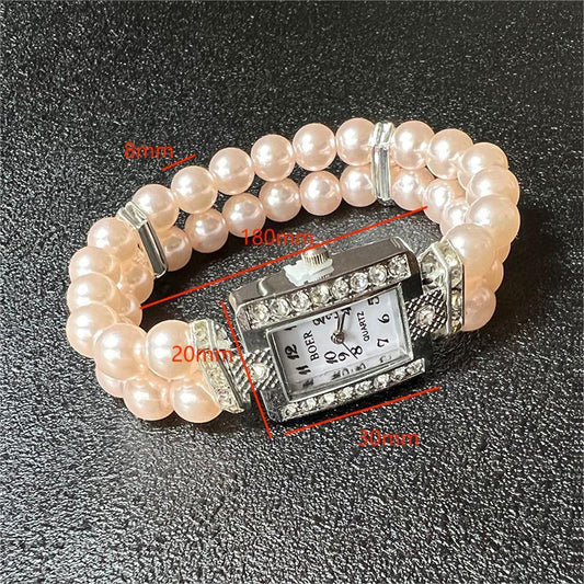 Elastic Bracelet With A Light Luxury Heart-shaped Design $14.24 Dana Fashion style: Style 007 Women's Accessories Product information: Material: imitation pearls Processing technology: diamond setting Modeling: geometric type Color: 007 Size Information: