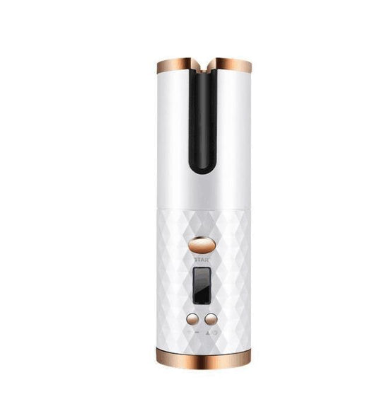 Electric Automatic Curler Wireless Curling Stick $39.00 Dana Fashion Color: White Beauty Tools Product information: Material: ABS+nylon Product size: 190 * 60 * 50mm Battery capacity: 4000mAh Rated voltage: 3.7V Power: 34W Temperature range: 150-200 ℃ Ser