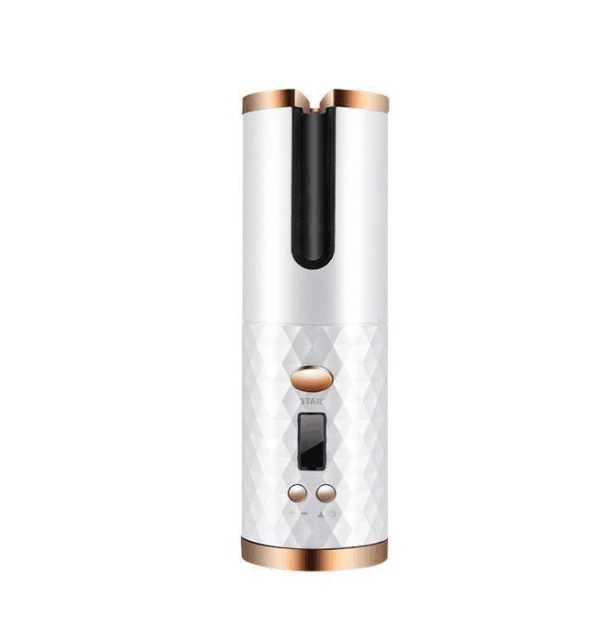 Electric Automatic Curler Wireless Curling Stick $39.00 Dana Fashion Color: White Beauty Tools Product information: Material: ABS+nylon Product size: 190 * 60 * 50mm Battery capacity: 4000mAh Rated voltage: 3.7V Power: 34W Temperature range: 150-200 ℃ Ser