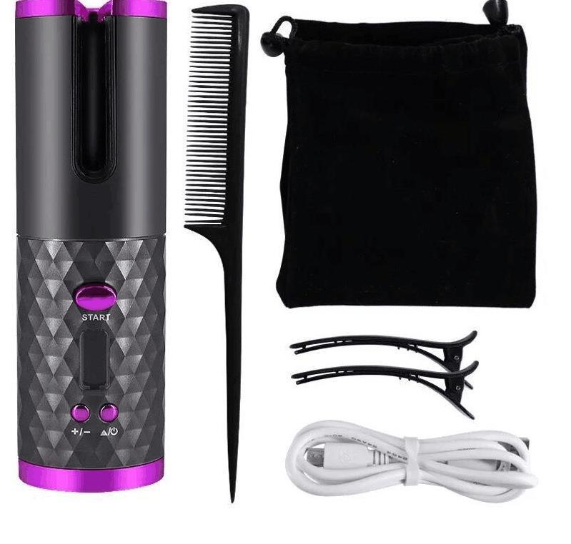 Electric Automatic Curler Wireless Curling Stick $39.00 Dana Fashion Color: Black Beauty Tools Product information: Material: ABS+nylon Product size: 190 * 60 * 50mm Battery capacity: 4000mAh Rated voltage: 3.7V Power: 34W Temperature range: 150-200 ℃ Ser