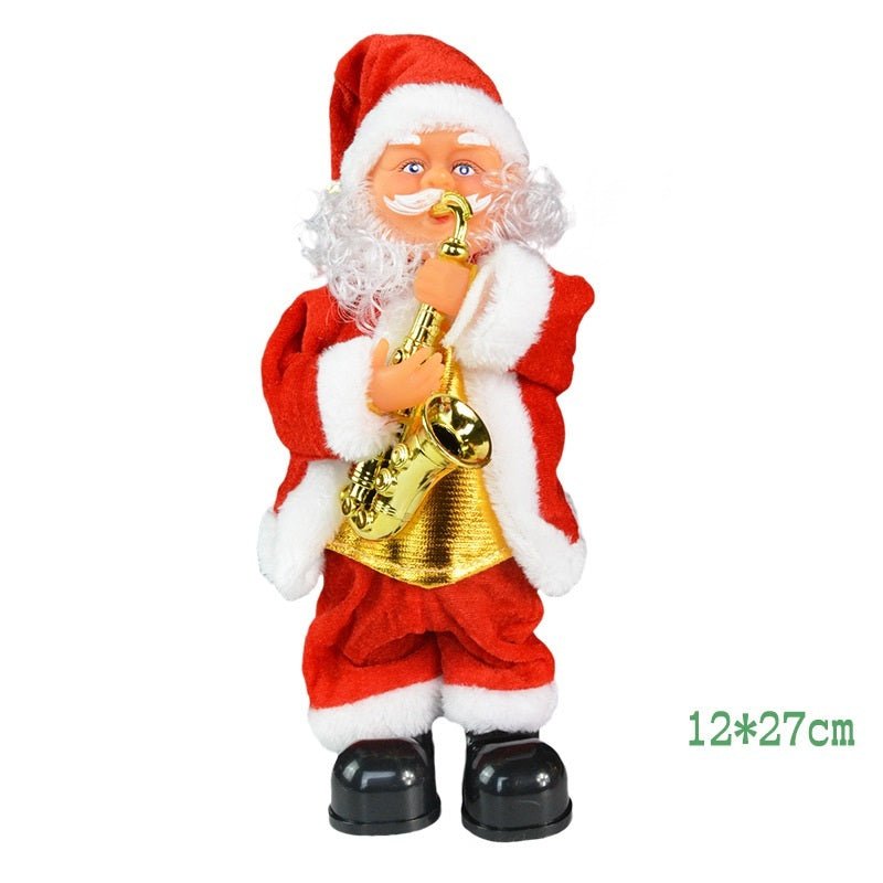 Electric Bell Santa Claus Toy $40.60 Dana Fashion style: Saxophone Style Toys & Hobbies Product information: Material: plastic and fabric Category: Christmas, Craft, Decoration Use:Need to bring 3 AA batteries Fawn type 2 AA batteries Size Information: Sp