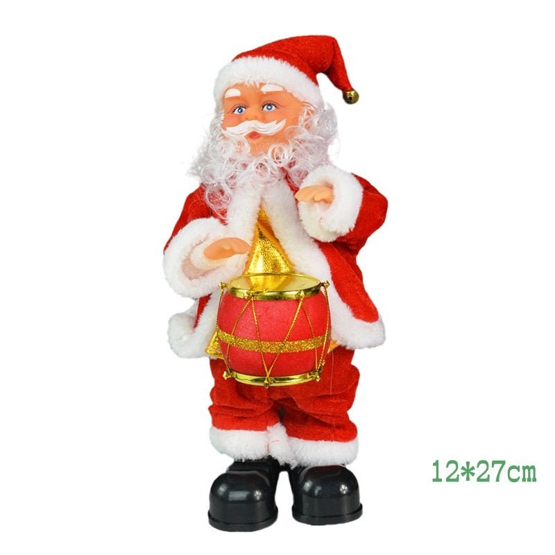 Electric Bell Santa Claus Toy $40.63 Dana Fashion style: Drumming Style Toys & Hobbies Product information: Material: plastic and fabric Category: Christmas, Craft, Decoration Use:Need to bring 3 AA batteries Fawn type 2 AA batteries Size Information: Spe