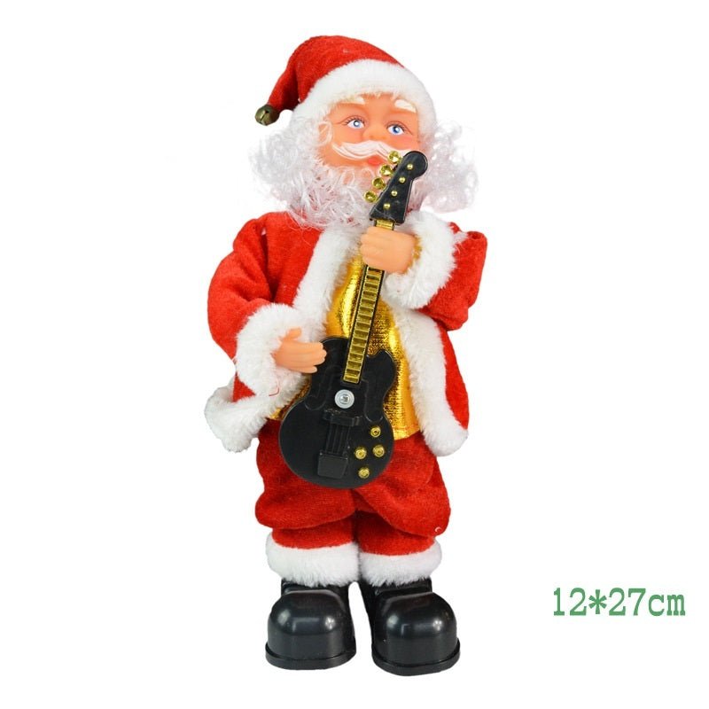 Electric Bell Santa Claus Toy $40.63 Dana Fashion style: Guitar Style Toys & Hobbies Product information: Material: plastic and fabric Category: Christmas, Craft, Decoration Use:Need to bring 3 AA batteries Fawn type 2 AA batteries Size Information: Speci