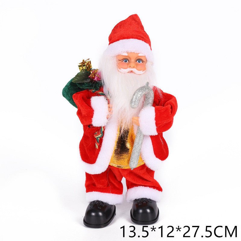 Electric Bell Santa Claus Toy $44.40 Dana Fashion style: Pannier Style Toys & Hobbies Product information: Material: plastic and fabric Category: Christmas, Craft, Decoration Use:Need to bring 3 AA batteries Fawn type 2 AA batteries Size Information: Spec