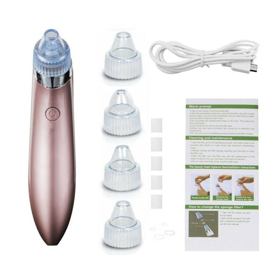 Electric Blackhead Vacuum Pore Cleaner Acne Pimple Remover Strong Suction Tool Electric Blackhead Remover Pore Vacuum Suction Diamond Dermabrasion Face Cleaner $25.00 Dana Fashion Color: As Picture Beauty Tools Feature: Can be used to remove blackhead, ac
