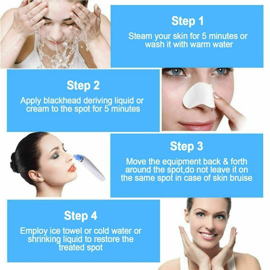 Electric Blackhead Vacuum Pore Cleaner Acne Pimple Remover Strong Suction Tool Electric Blackhead Remover Pore Vacuum Suction Diamond Dermabrasion Face Cleaner $25.00 Dana Fashion Color: As Picture Beauty Tools Feature: Can be used to remove blackhead, ac