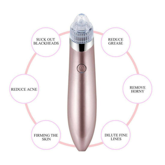 Electric Blackhead Vacuum Pore Cleaner Acne Pimple Remover Strong Suction Tool Electric Blackhead Remover Pore Vacuum Suction Diamond Dermabrasion Face Cleaner $25.00 Dana Fashion Color: As Picture Beauty Tools Feature: Can be used to remove blackhead, ac
