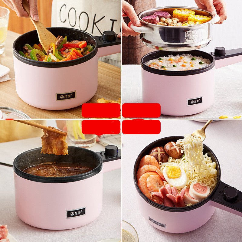 Electric cooker hot pot multi-function integrated pot $72.58 Dana Fashion Color: Pink Model: CN Dana's Kitchen Type; electric heating/hot pot Electric heating/hot pot function; steaming, frying, frying, frying, boiled, stewed, braised, hot pot Liner mater