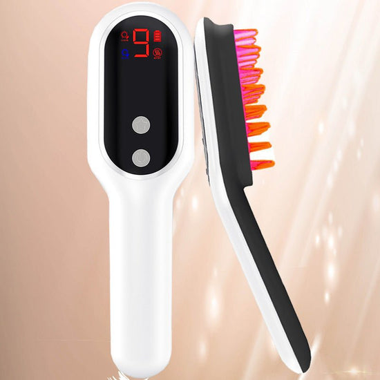 Electric Head Massager Magnetic Therapy Hair Growth Comb Blue Red Light Scalp Massage Brush Relieve Fatigue Pressure LED Display $37.00 Dana Fashion Color: White Beauty Tools Overview 1. Red and blue light can penetrate the epidermal cells, reach the root