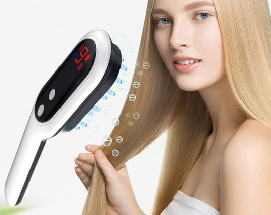 Electric Head Massager Magnetic Therapy Hair Growth Comb Blue Red Light Scalp Massage Brush Relieve Fatigue Pressure LED Display $37.00 Dana Fashion Color: White Beauty Tools Overview 1. Red and blue light can penetrate the epidermal cells, reach the root