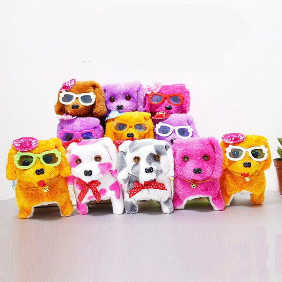 Electronic robot dog simulation teddy walking rope puppy $10.17 Dana Fashion Color: A Toys & Hobbies Product Name: Electric Musical Plush Dog Material: Electronics + Plush Product weight: 110 g Product color: purple, yellow, brown, rose red Product size: