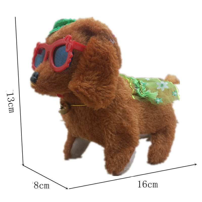Electronic robot dog simulation teddy walking rope puppy $10.17 Dana Fashion Color: A Toys & Hobbies Product Name: Electric Musical Plush Dog Material: Electronics + Plush Product weight: 110 g Product color: purple, yellow, brown, rose red Product size:
