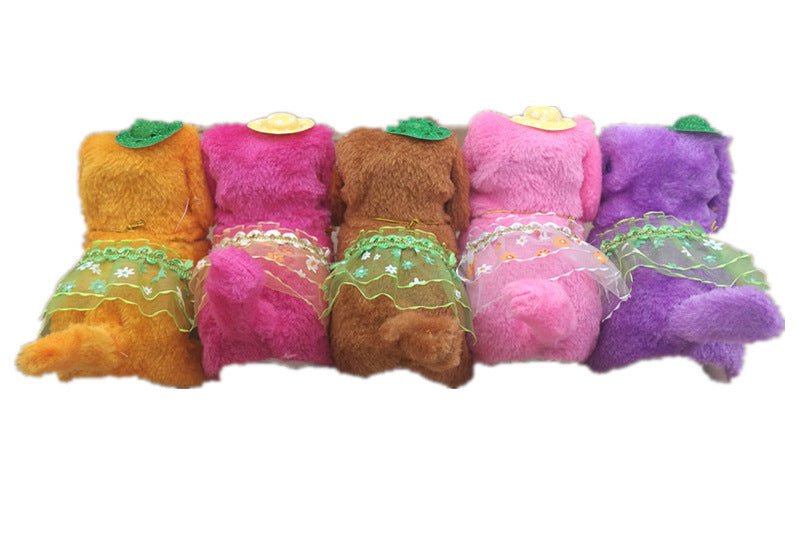 Electronic robot dog simulation teddy walking rope puppy $10.17 Dana Fashion Color: A Toys & Hobbies Product Name: Electric Musical Plush Dog Material: Electronics + Plush Product weight: 110 g Product color: purple, yellow, brown, rose red Product size:
