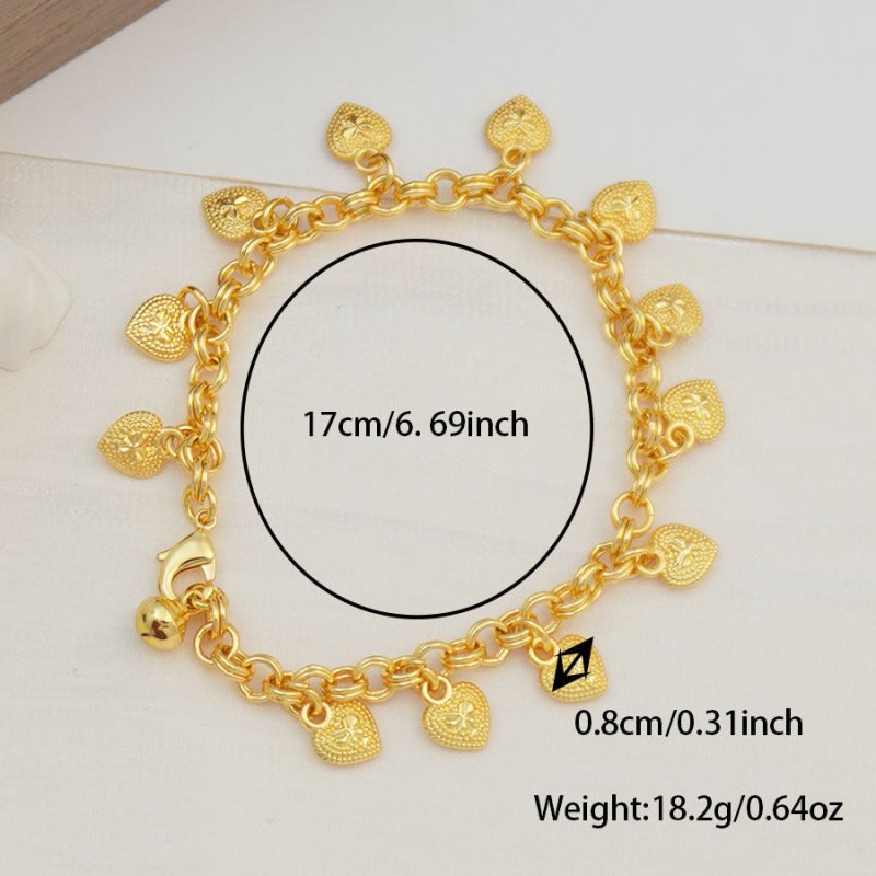 Elegant And Lovely Heart-shaped Bracelet $17.10 Dana Fashion Color: 12 Pieces Heart Bracelet Size: 17cm Women's Accessories Product information: Color: 12 pcs heart-shaped bracelet, 5 pcs love pendant bracelet Style: Women's Material: copper plastic Shape