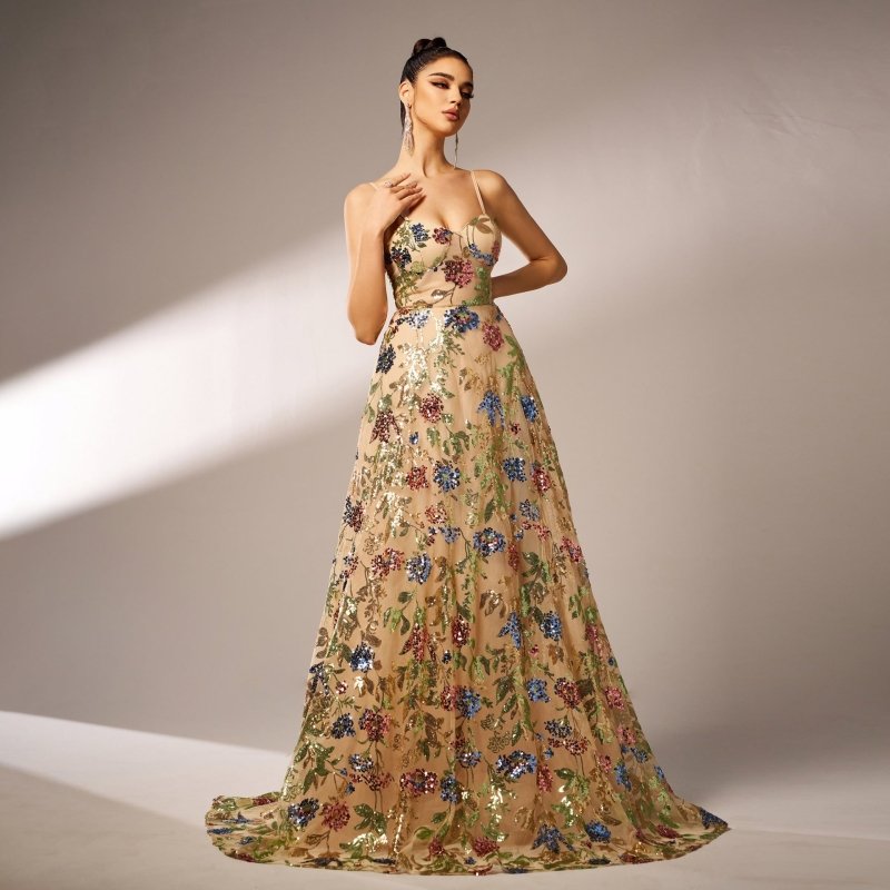 Elegant Sleeveless Sequined Suspender Evening Dress $146.91 Dana Fashion Color: Apricot Size: L Women's clothing Product information: Pattern: solid color Skirt type: hip skirt Color: Apricot Waist type: high waist Size: S,M,L,XL Style type: temperament c